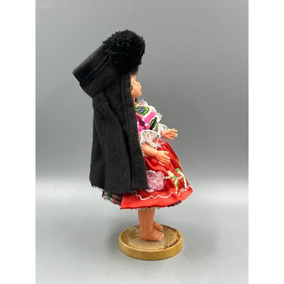 Toys Vintage 8 Tall Nazareportugal Doll On Wooden Stand Dolls Eyes